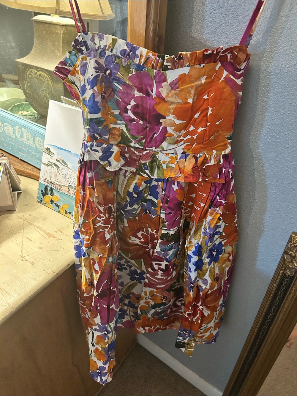Fall Floral dress meet me in Santorini NEW